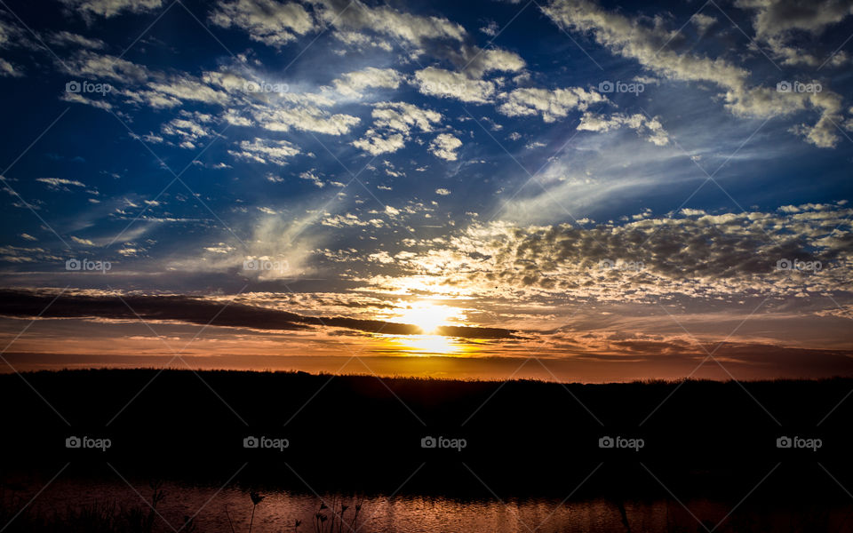 Dramatic sky during sunset