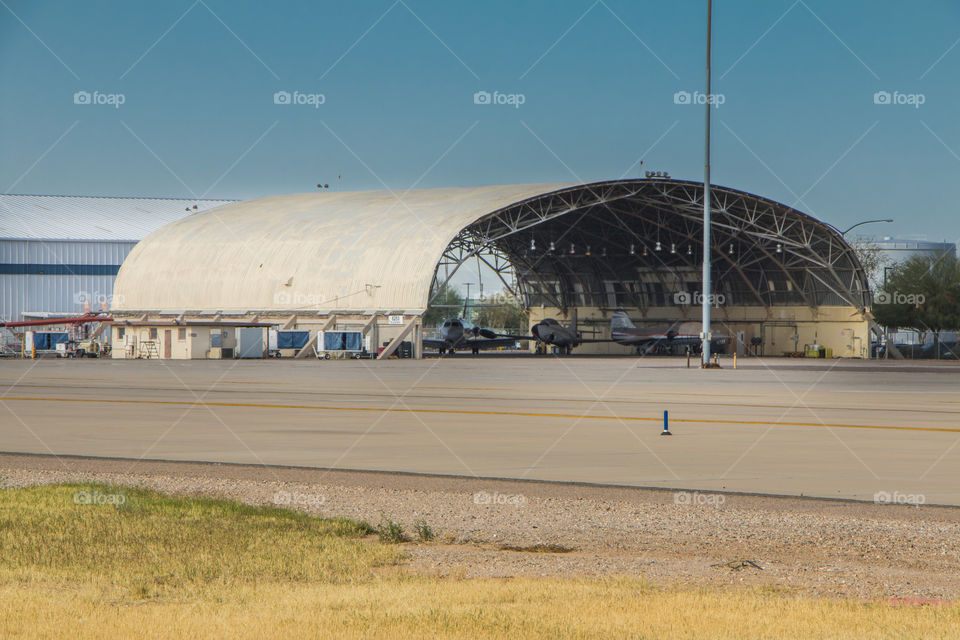Outdoor Open Retro Airport Hangar