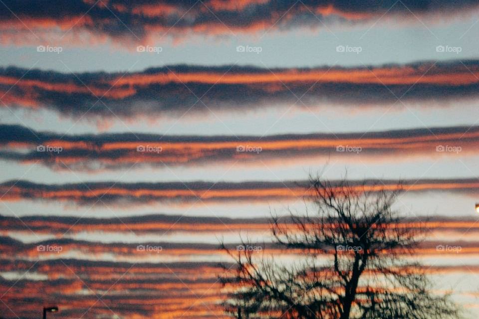 Line of Clouds at Sunset
