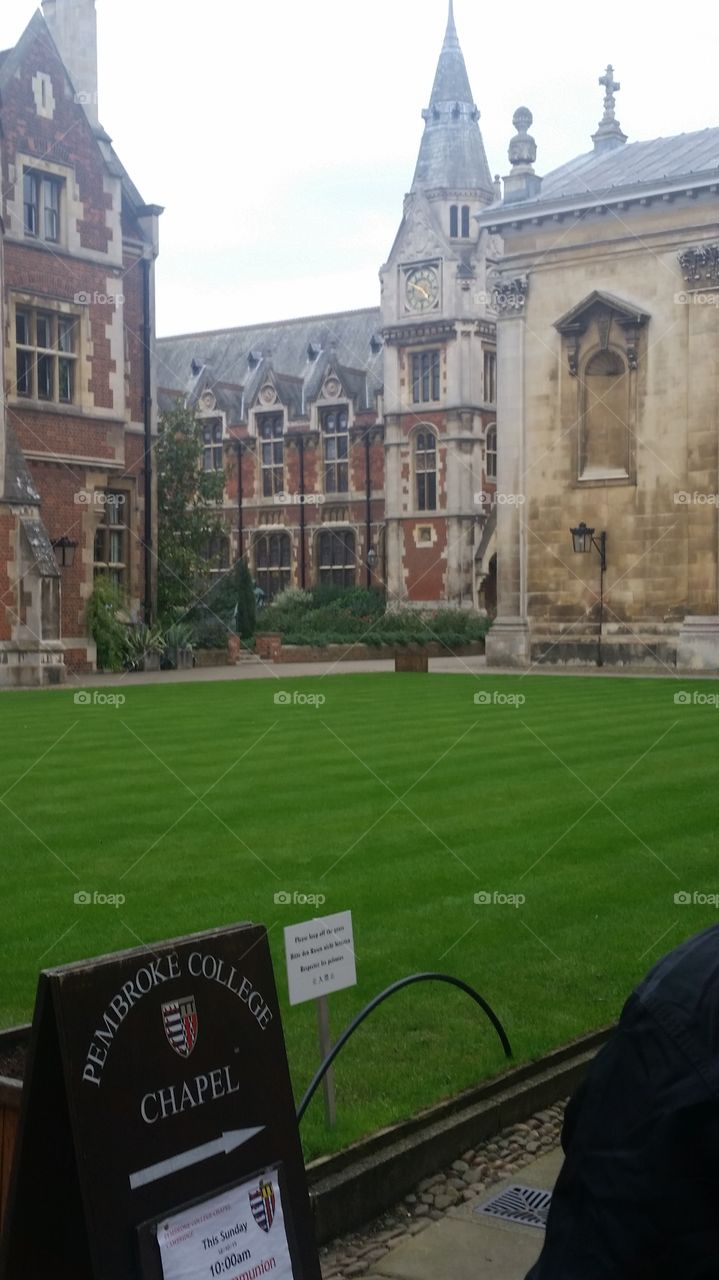 Cambridge campus. traveling in England