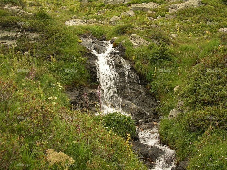 Beaufortain mountains little waterfall 