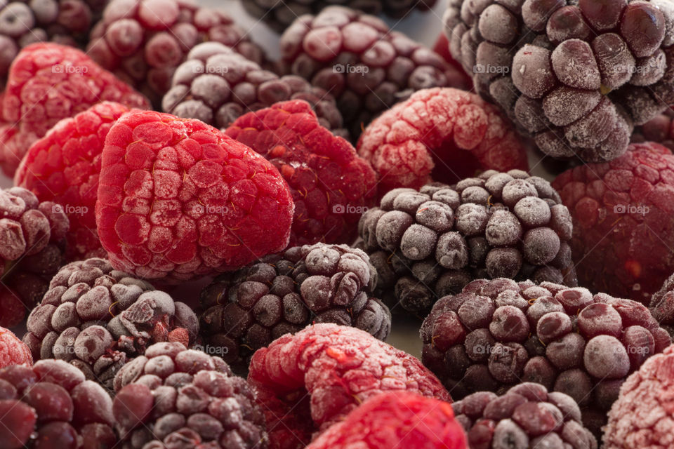 Frozen blackberries and raspberries