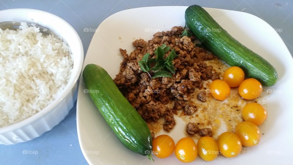 Asian food - Spicy herb pork