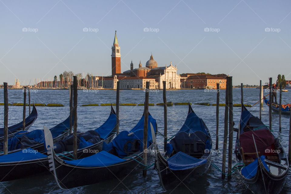 Gondolas at St Marc's square. 