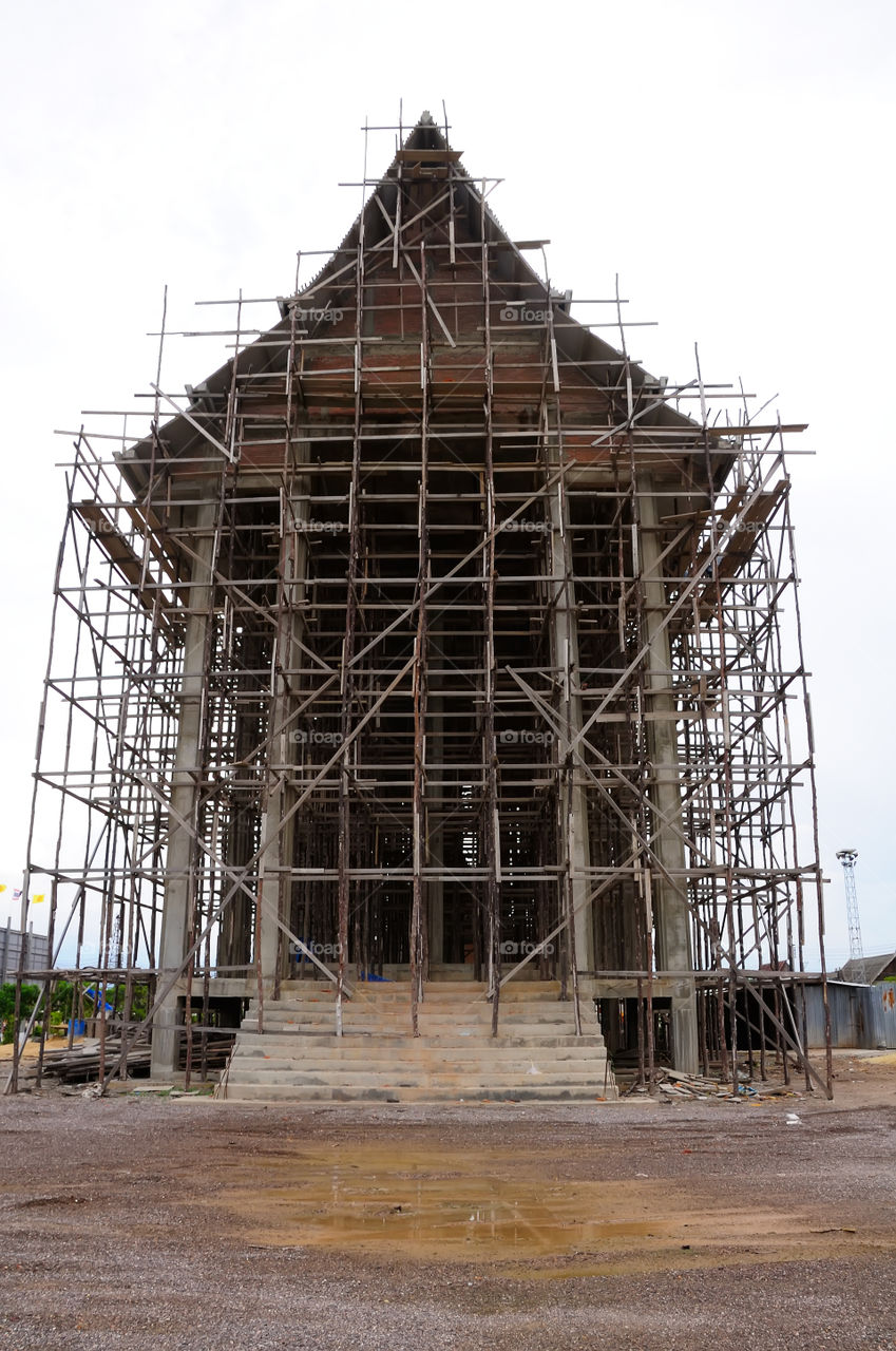 The church is under construction, a temple, Thailand.