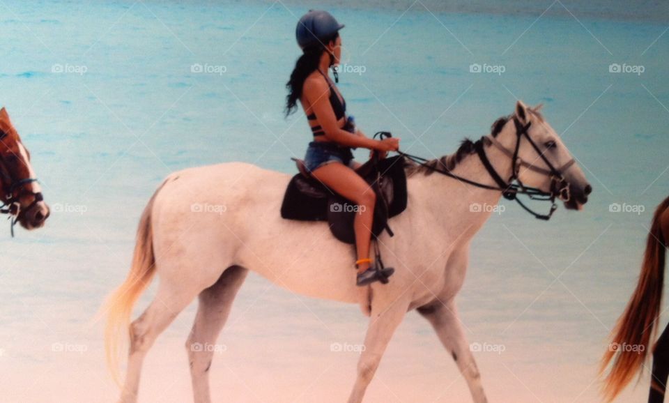 Me horseback riding in the waters of Bahamas 