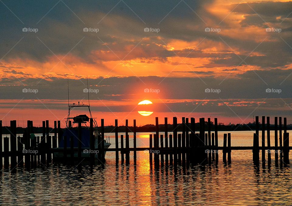 Sunset over the docks