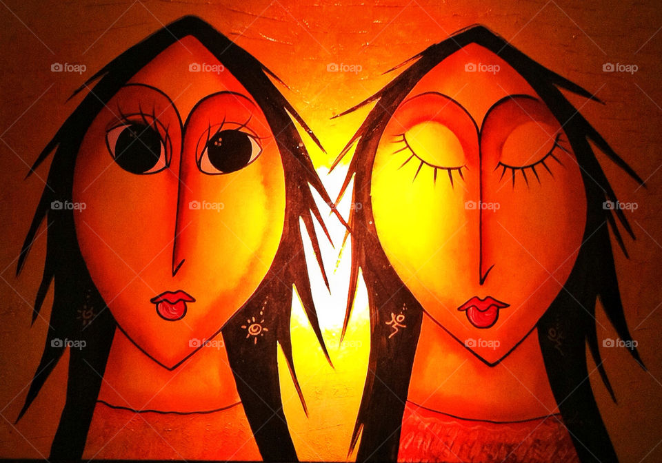 painting girls two saturation by delvec