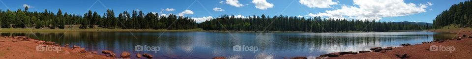 Panoramic lake view landscape