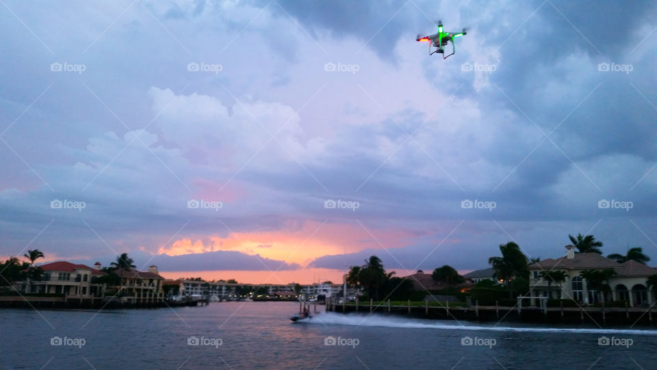 Drone at Sunset