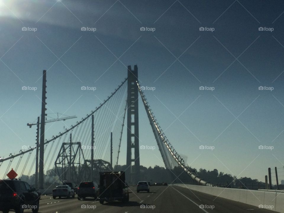 Bay bridge, old and new