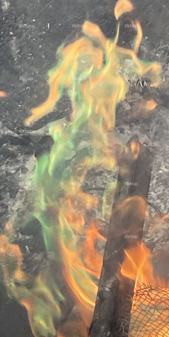 Green flame fire 