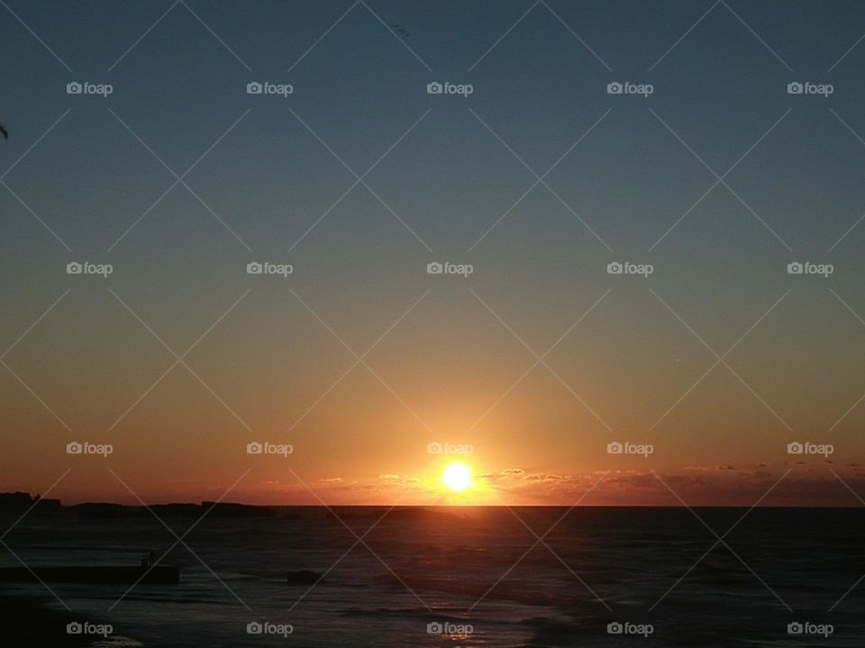 Beautiful sunset at essaouira city in Morocco.