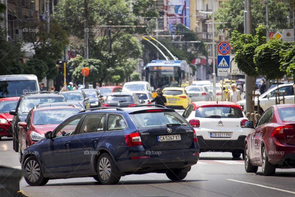 Rush hour, cars at the street