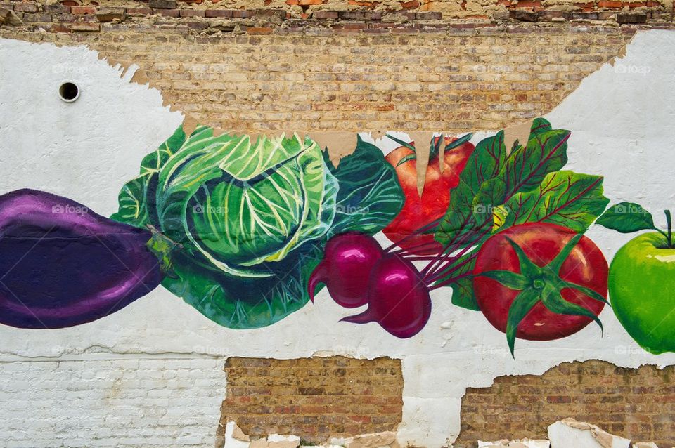 Mural with vegetables