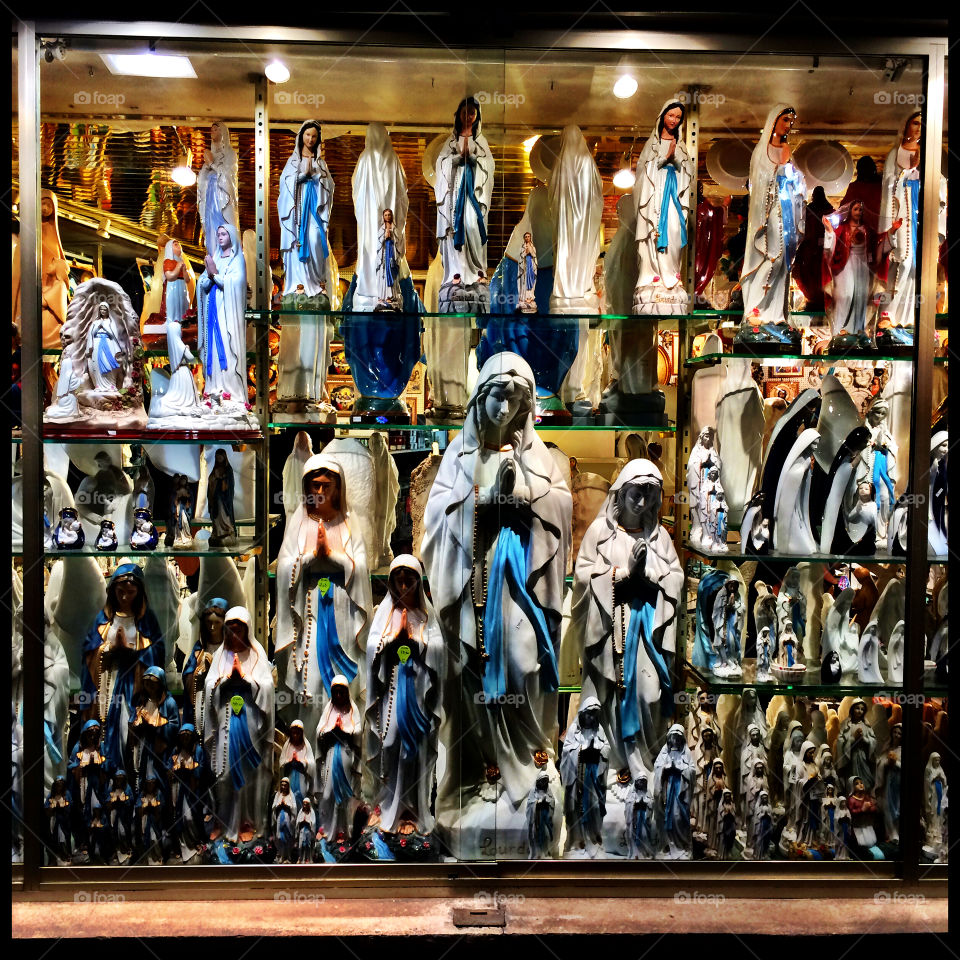 Mary Statues Lourdes France. Mary Statues Shop in Lourdes France