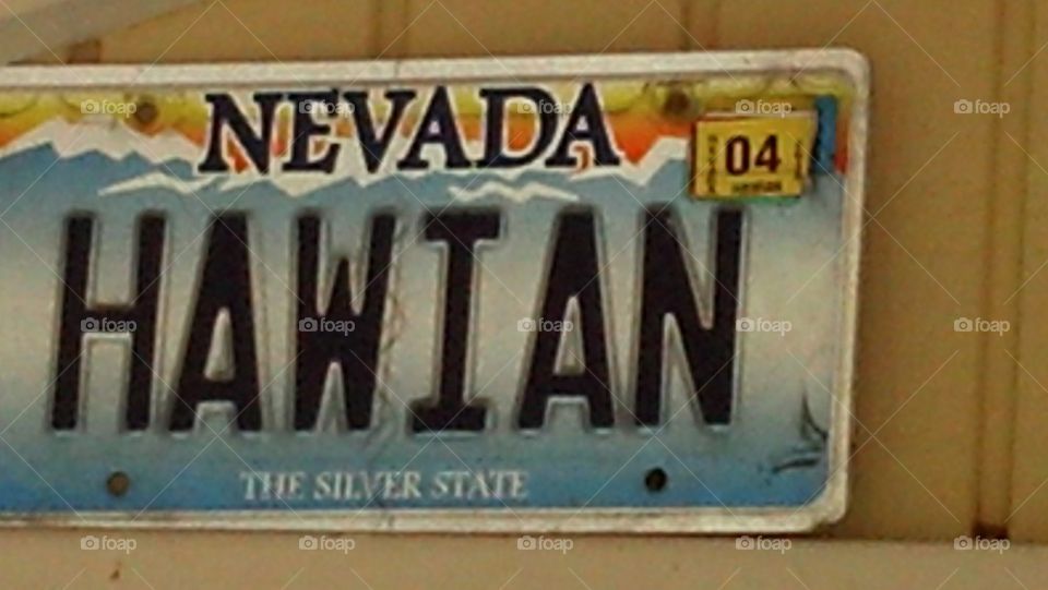 nevada hawaiian license plate