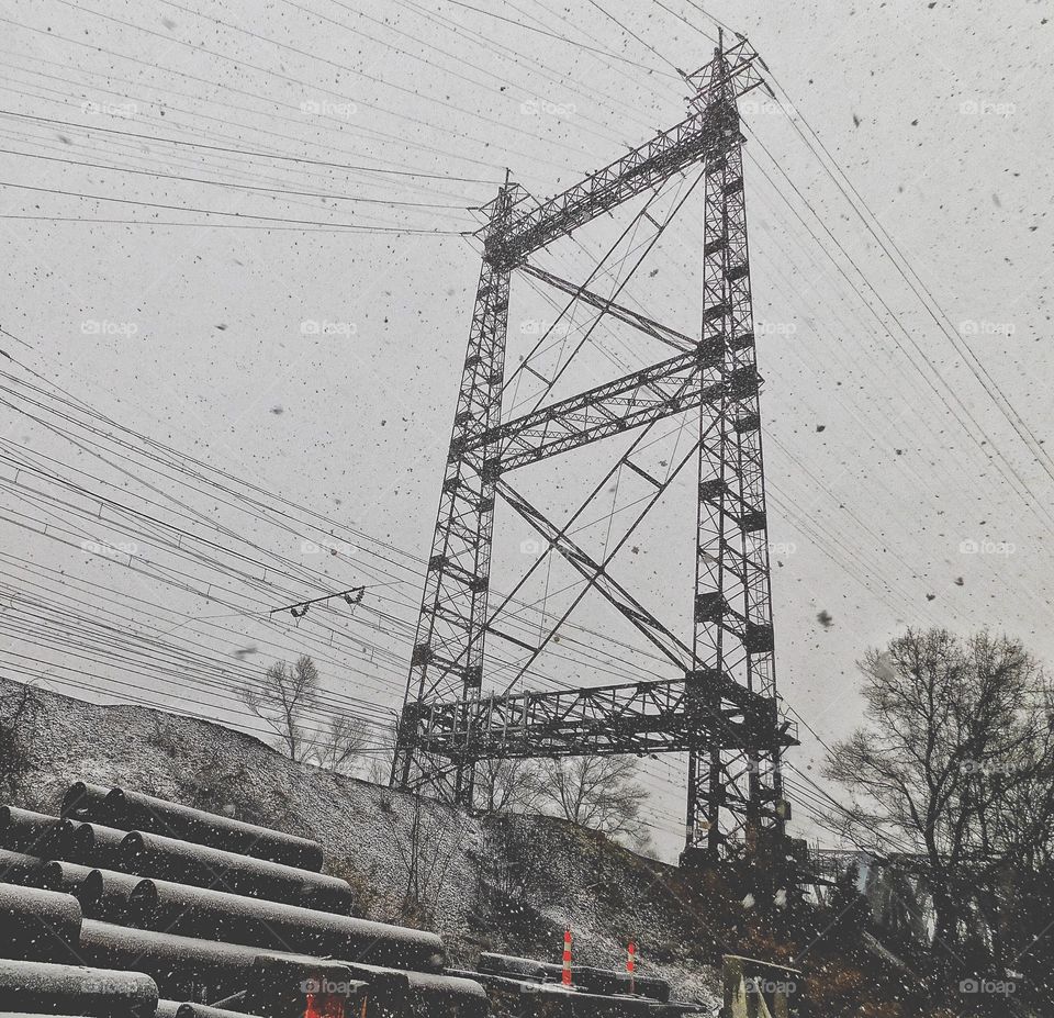 Train tracks during today’s nor’easter 