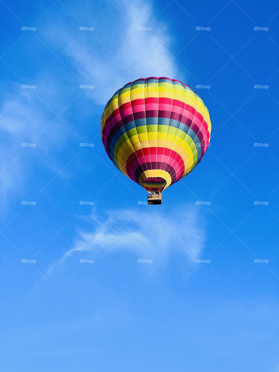 Multicolored hot air balloon