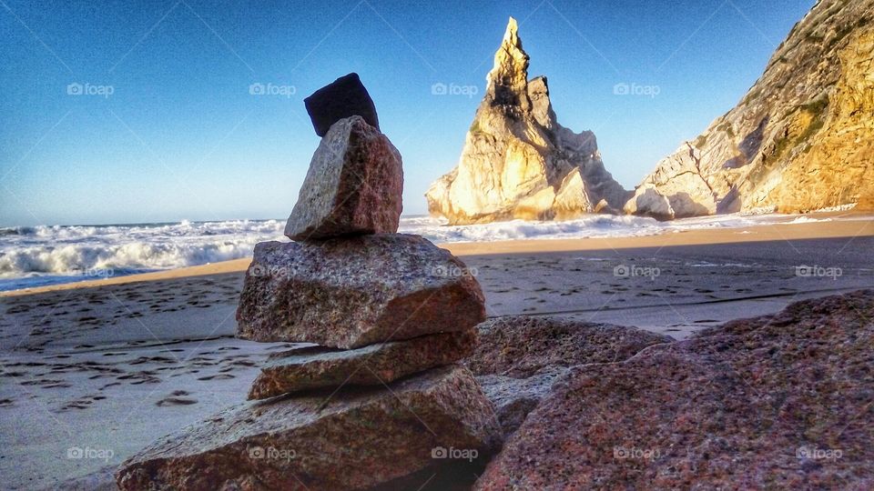 piling rocks