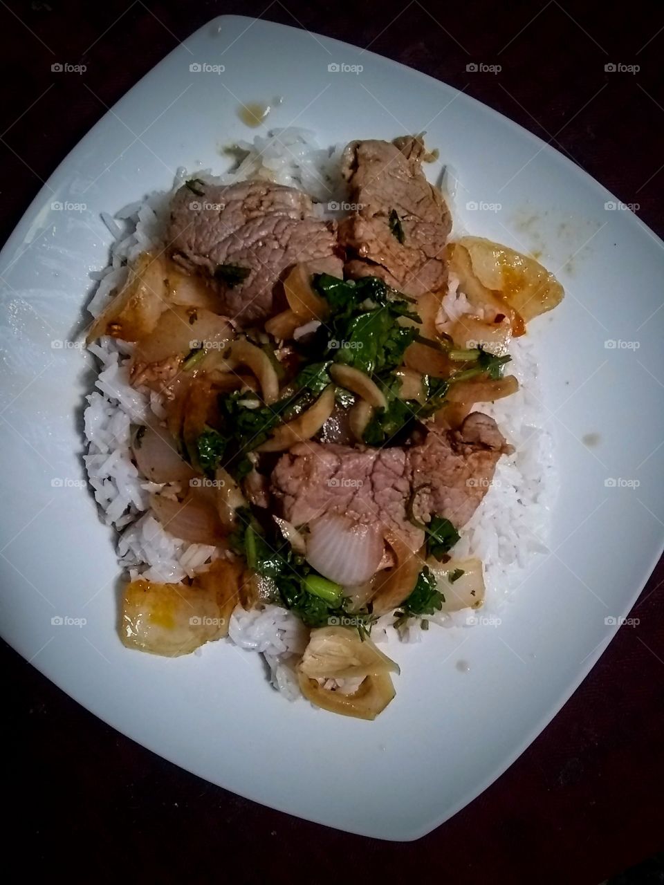 Pork loin in Vietnamese inspired marinade over fragrant jasmine rice