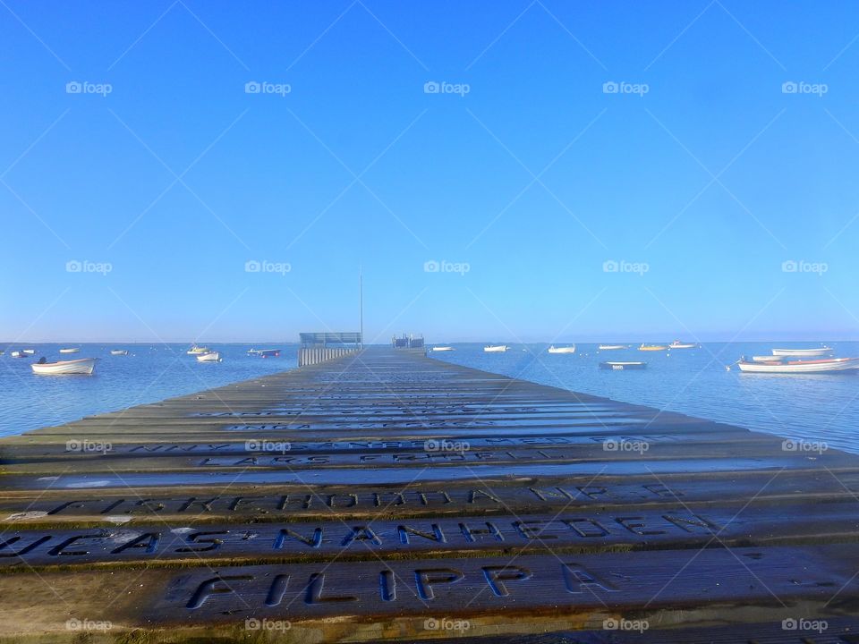 Jetty in hazy Winter light