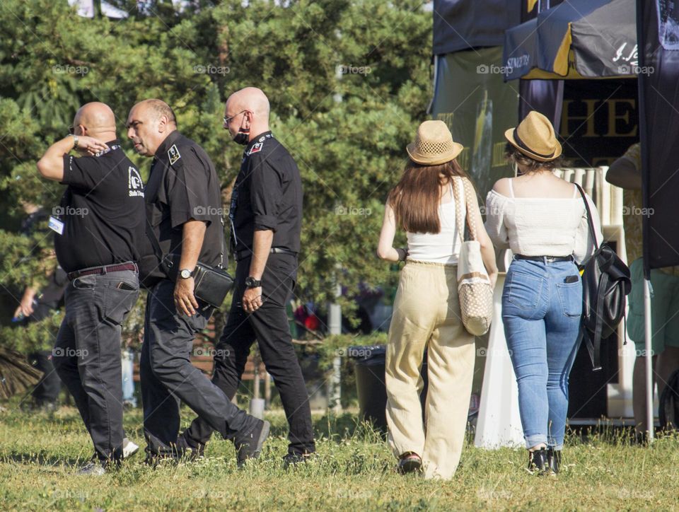 People in the city park
