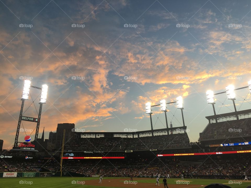 Ballpark sunset 