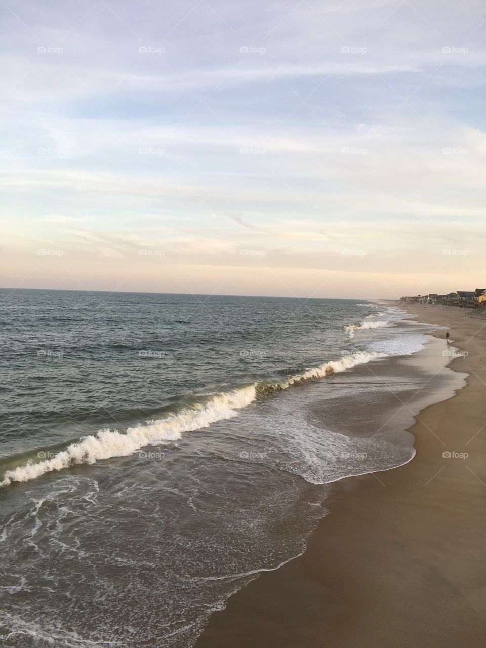 Early evening view from fishing pier Outer Banks, NC