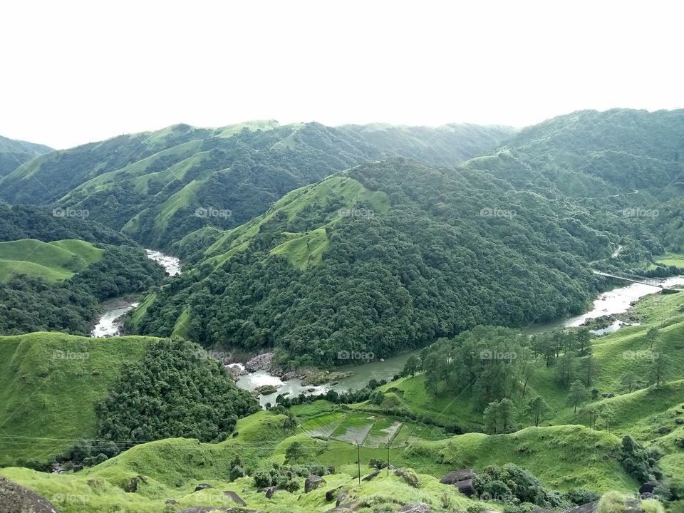Rilang River view point in South West Khasi Hills District, Meghalaya, India