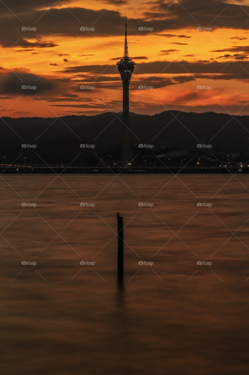 The View of the Tower at Dusk 