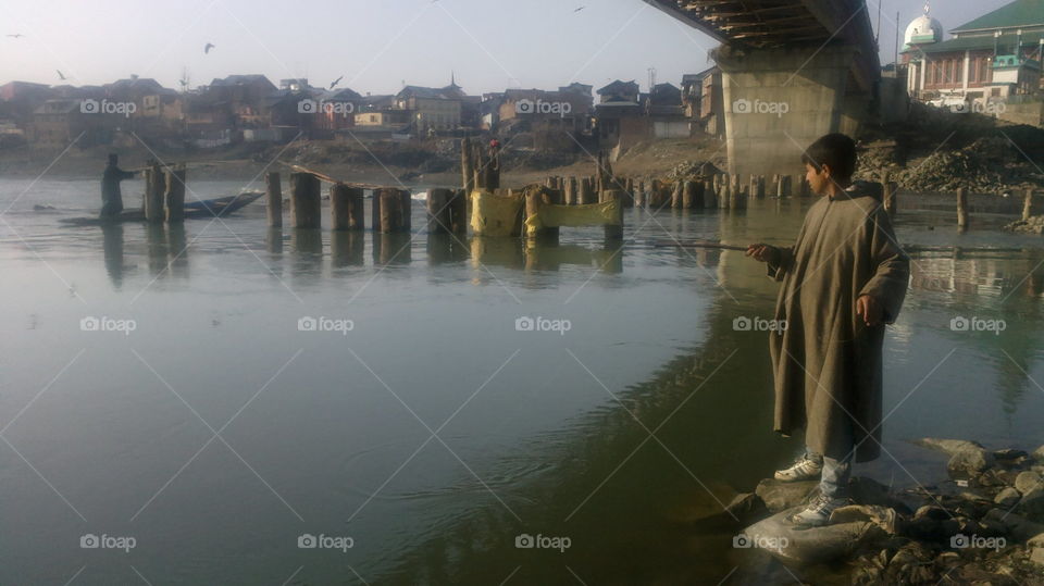 Water, People, Reflection, River, Dawn