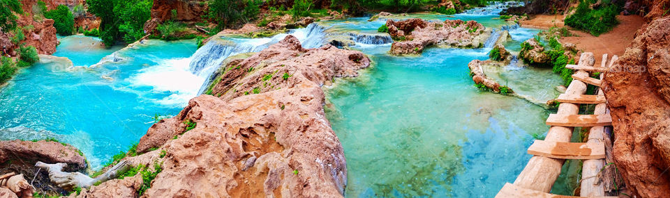 Panoramic view of waterfall