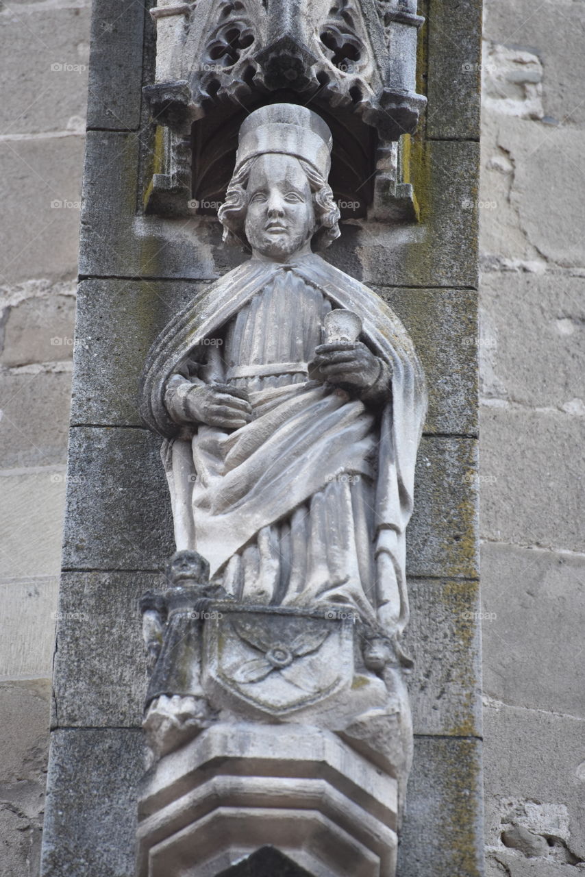 Black Church, Biserica Neagra, gothic saint statue detail