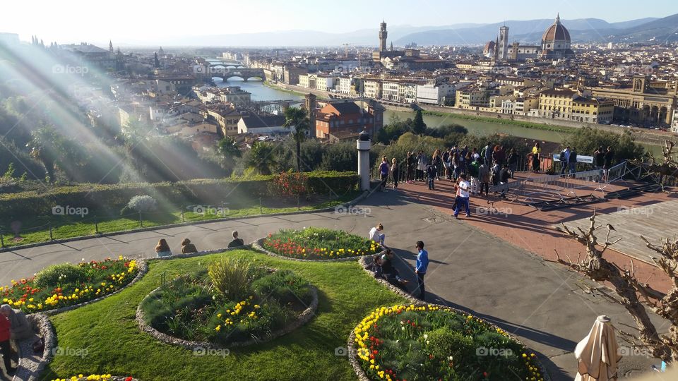 Garden and the iconic Duomo from my trip to Florence, Italy in April 2015.