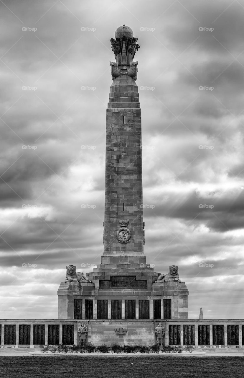 Portsmouth war memorial, on a very moody day