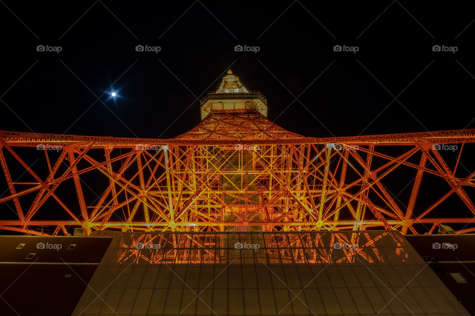 Beautful structure of Tokyo tower in night scene