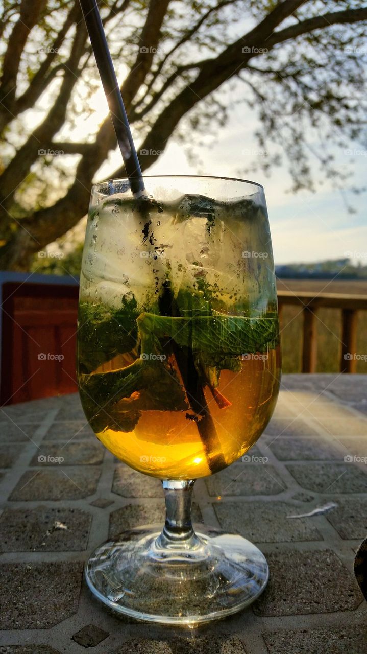 mojito and a sunset