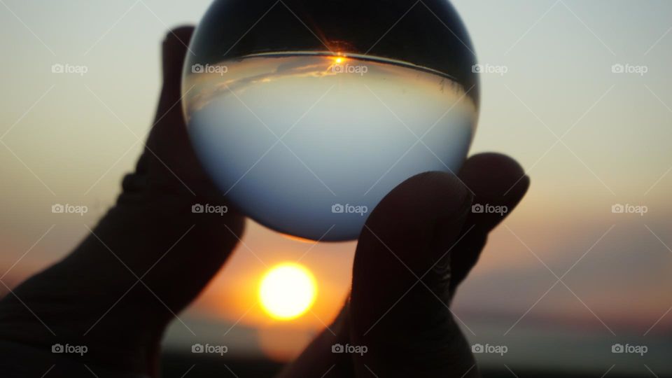 Sunset#crystalball#reflect