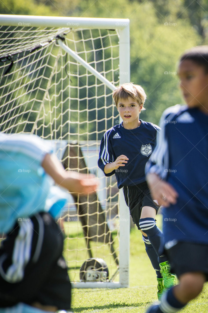 Soccer. Boy playing soccer