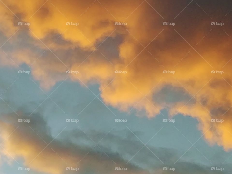 cloud break at sunset