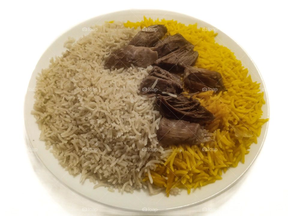 plate of delicious meat rice