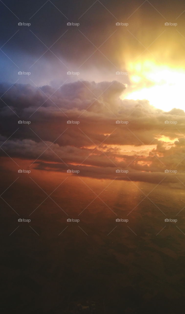 Sunset Storm Clouds from the air