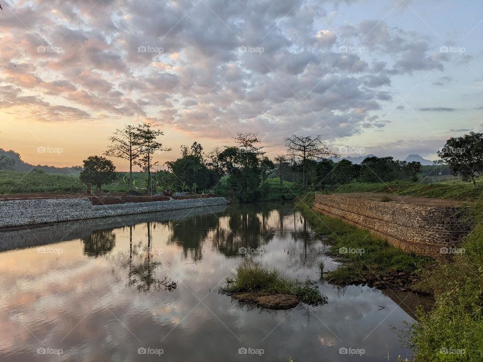 morning with beautiful composition of clouds