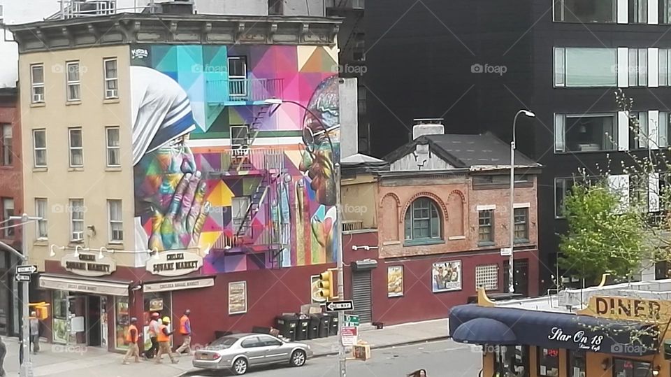 Murals New York . Mandela and Maria Teresa do Calcutta 