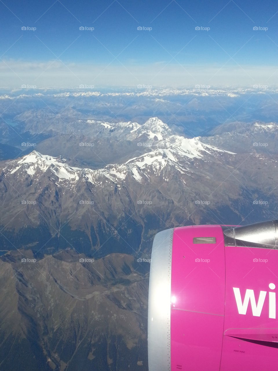 window view. in the plane