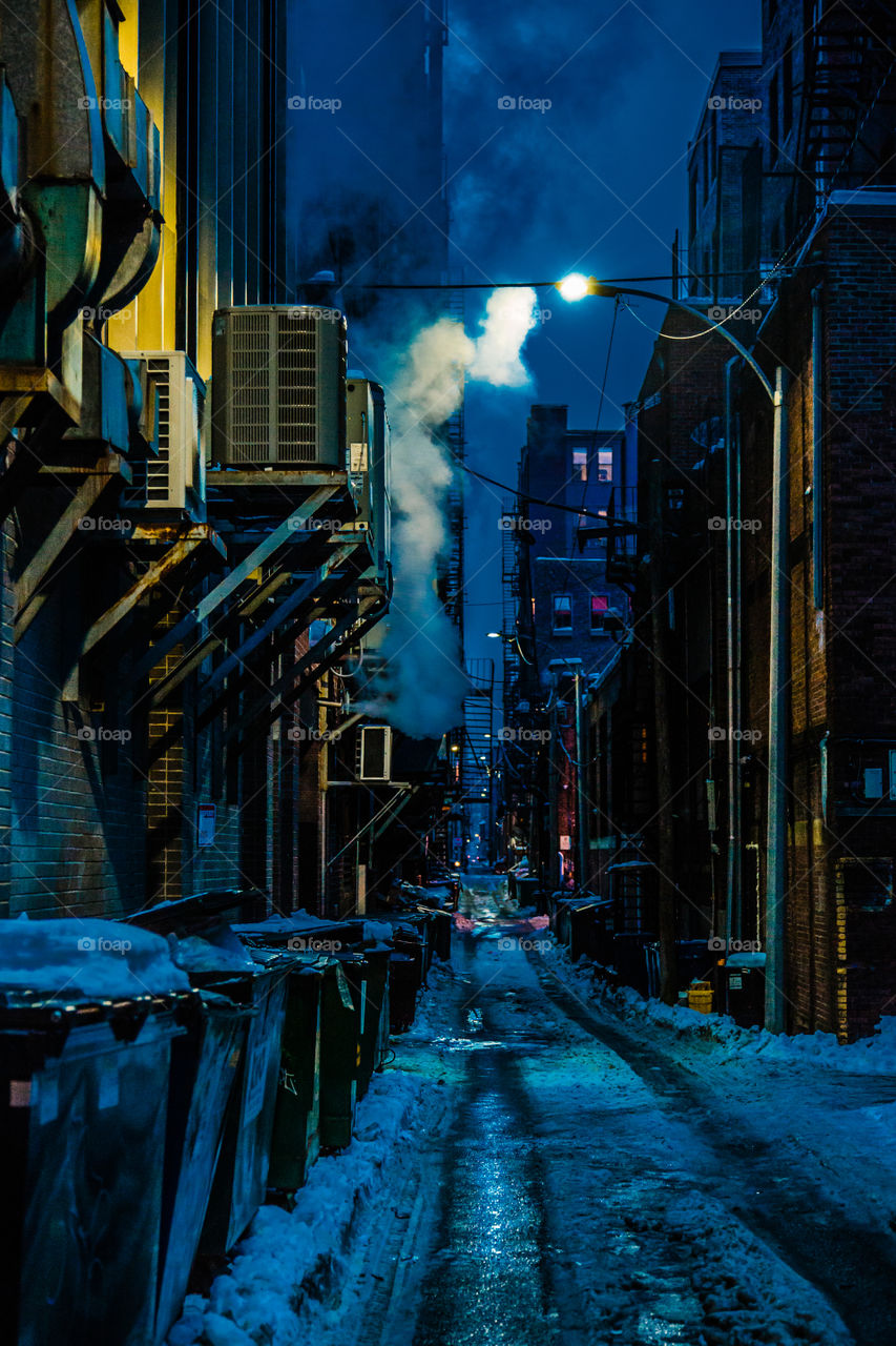 Cold Alley. Alleyway in Boston Massachusetts 