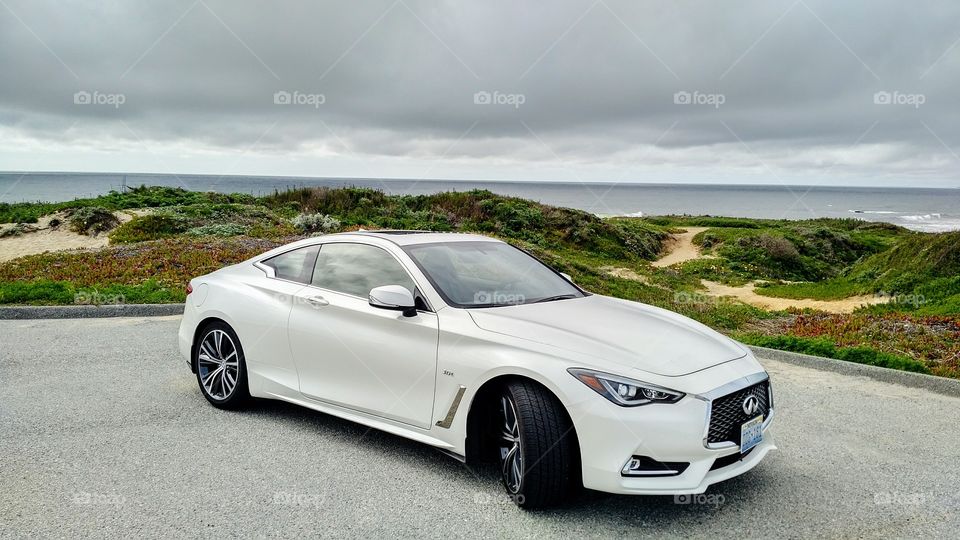 Infiniti Q60 3.0t on Pacific Coast Highway Lookout Area