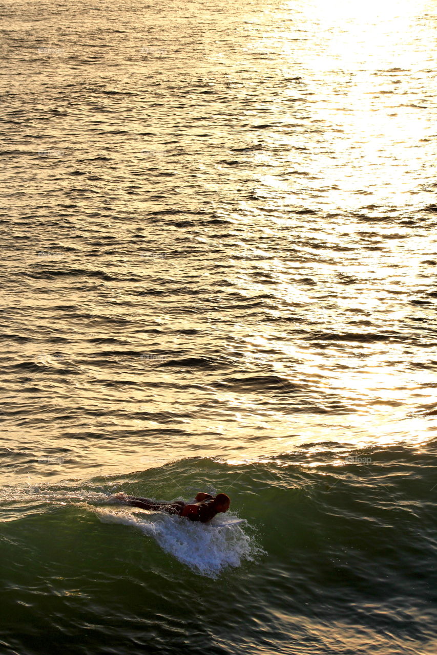 Surfing in Manhattan Beach 