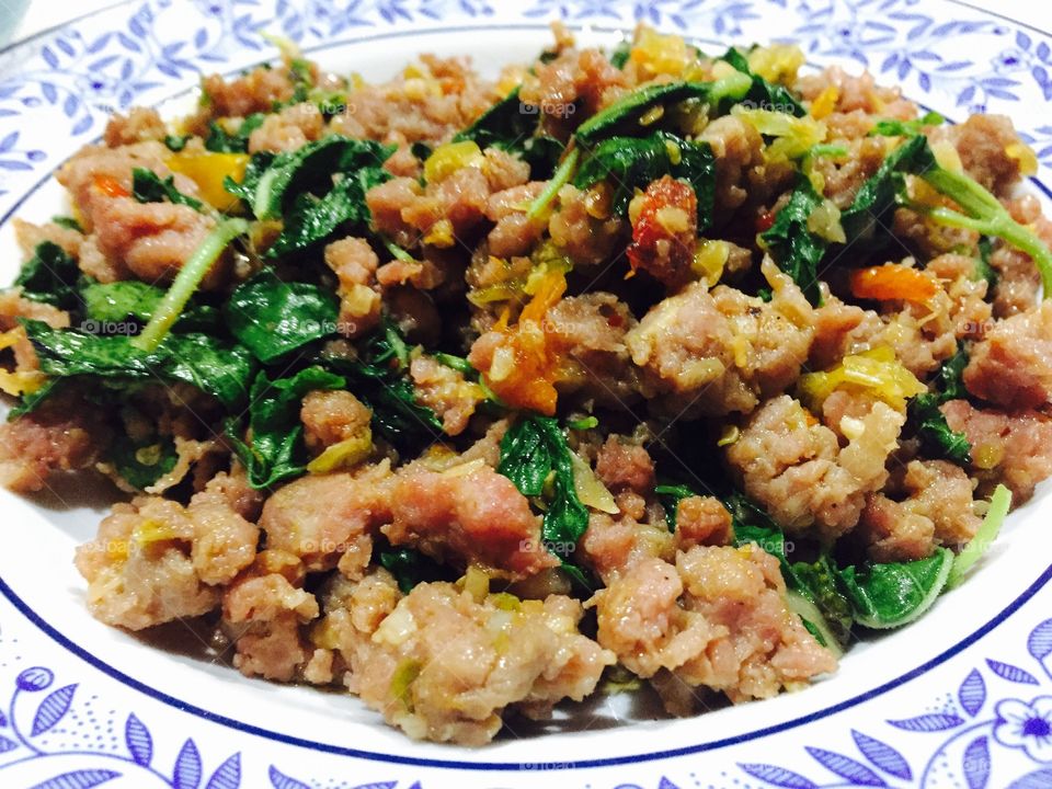 My Thai Cooking
Fried Basil with mince pork.